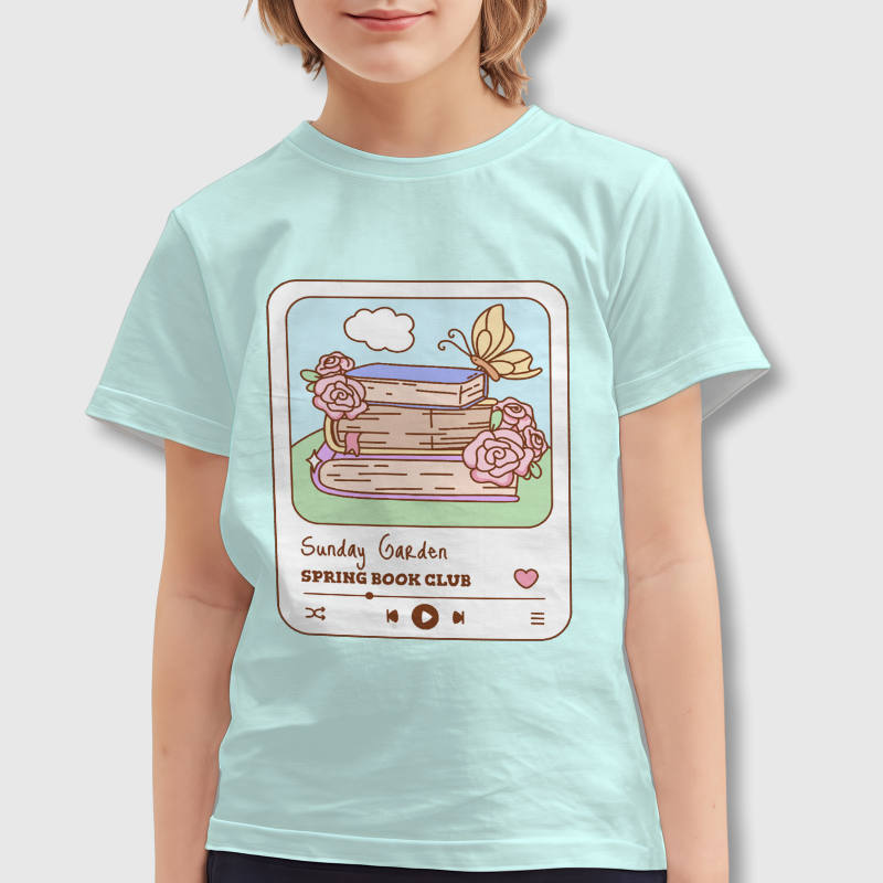 Floral Spring Book Club Kids T-Shirt for Reading Fans Daily Use
