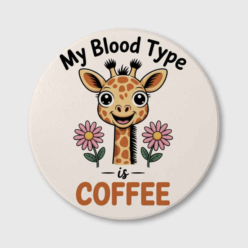 Funny Giraffe Ceramic Coaster for Coffee Lovers Gift