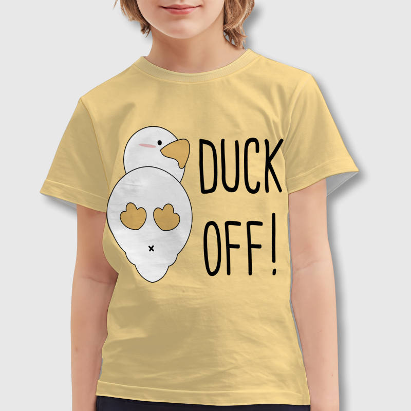 Funny Duck Pun Kids Short Sleeve T-Shirt for Daily Wear
