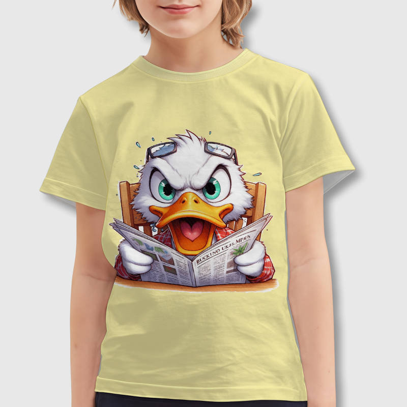 Funny Angry Duck Kids T-Shirt for Boys Girls Daily Wear