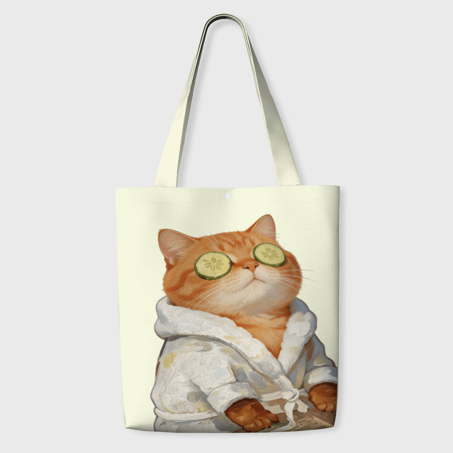 Spa Orange Cat Canvas Tote Bag for Cat Lovers Cute Birthday & Everyday Use Gift