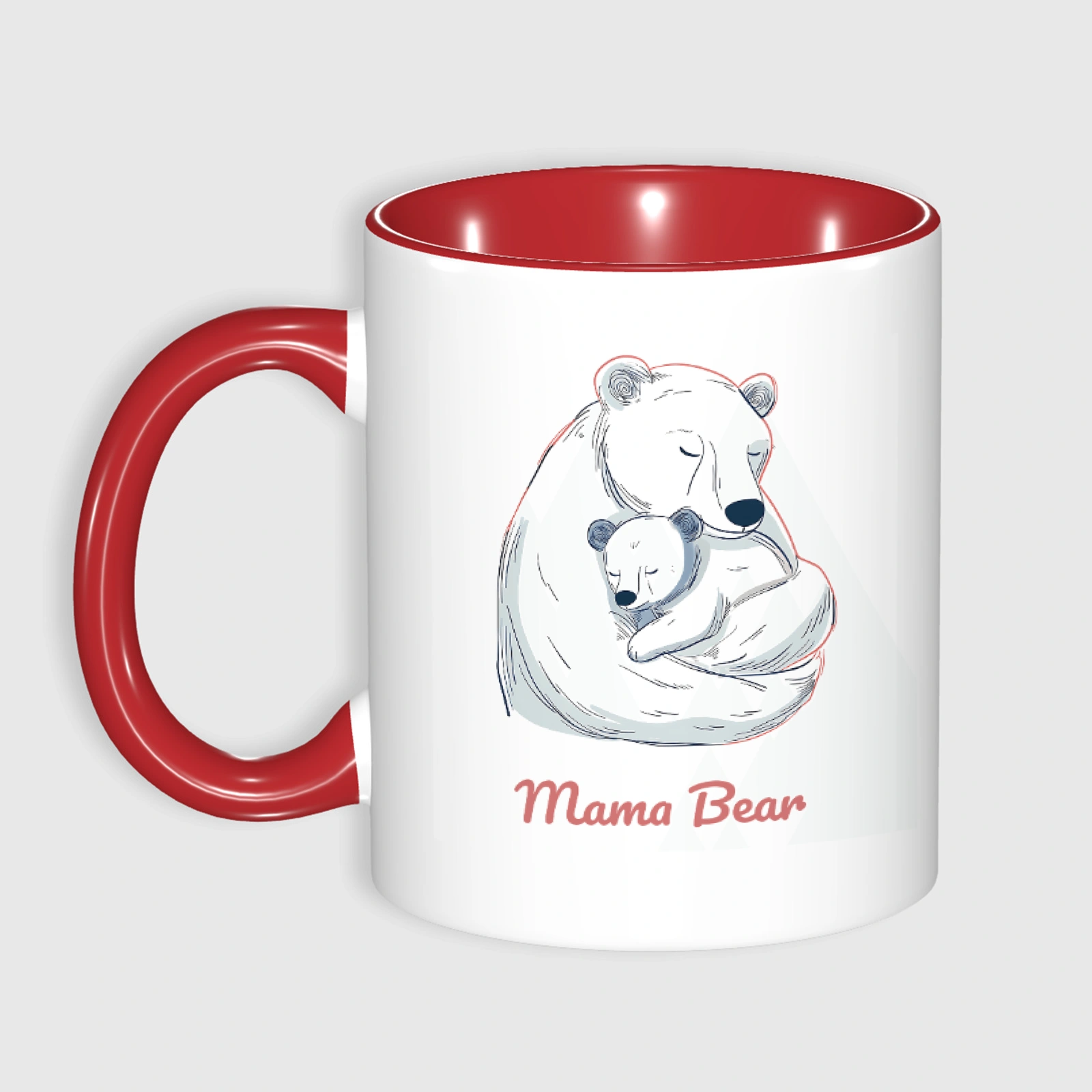 Mama Bear 11oz Red Accent Mug - Mother's Day Gift for Mom