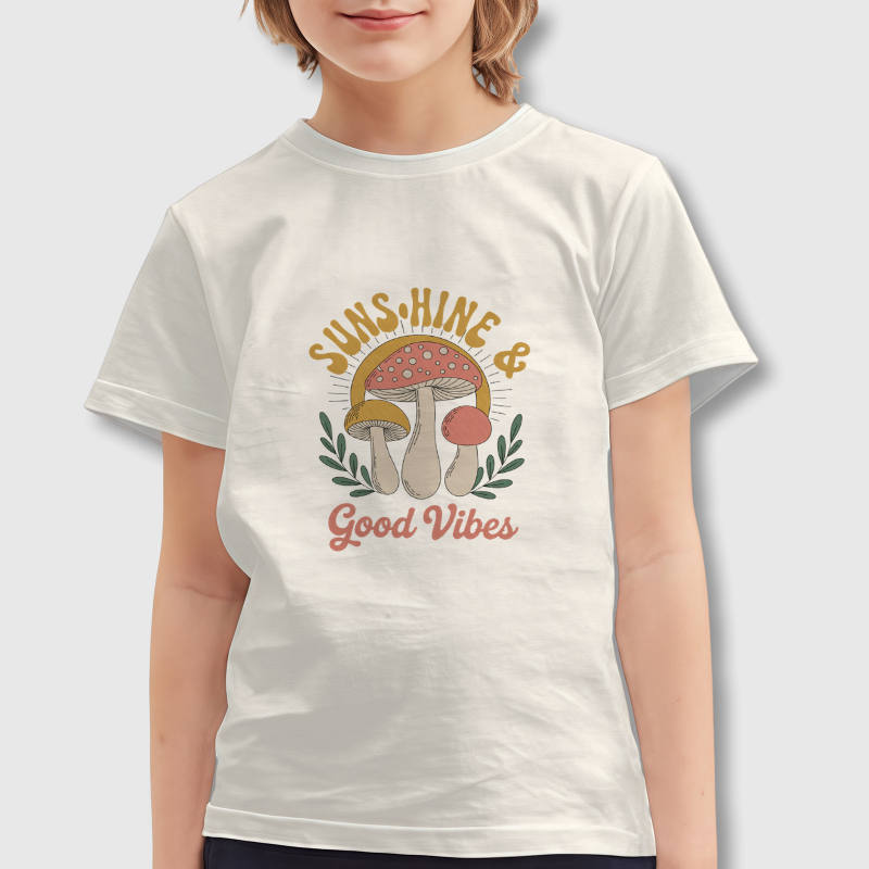 Sunshine Mushroom Kids T-Shirt for Summer Daily Wear