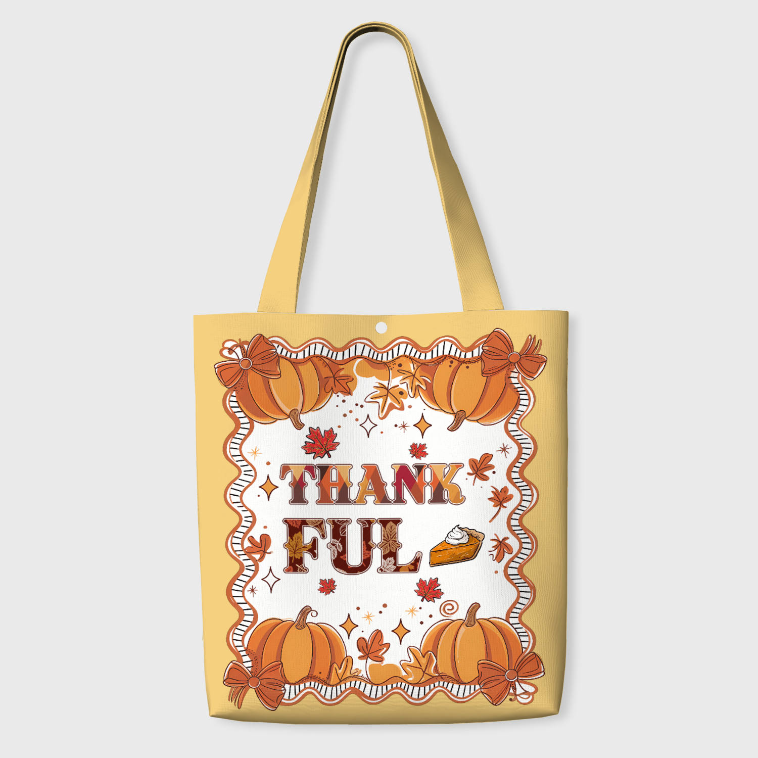 Thankful Pumpkin Fall Tote Bag for Thanksgiving Gift Daily Use