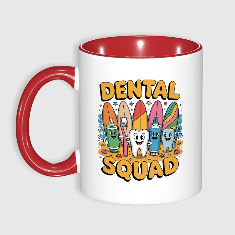 Dental Squad Cartoon 11oz Mug for Dental Staff Daily Gift