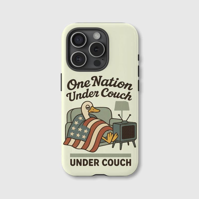 Funny One Nation Under Couch Magnetic Phone Case for US Holiday Birthday Gifting