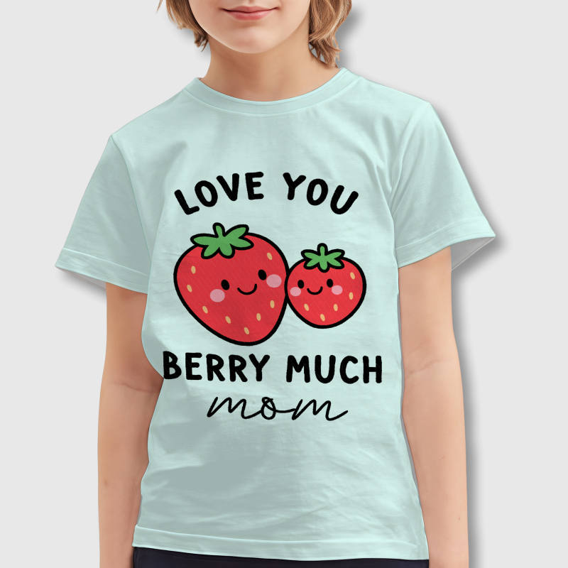 Cute Strawberry Pun Kids T-Shirt for Mom Mother's Day Gift