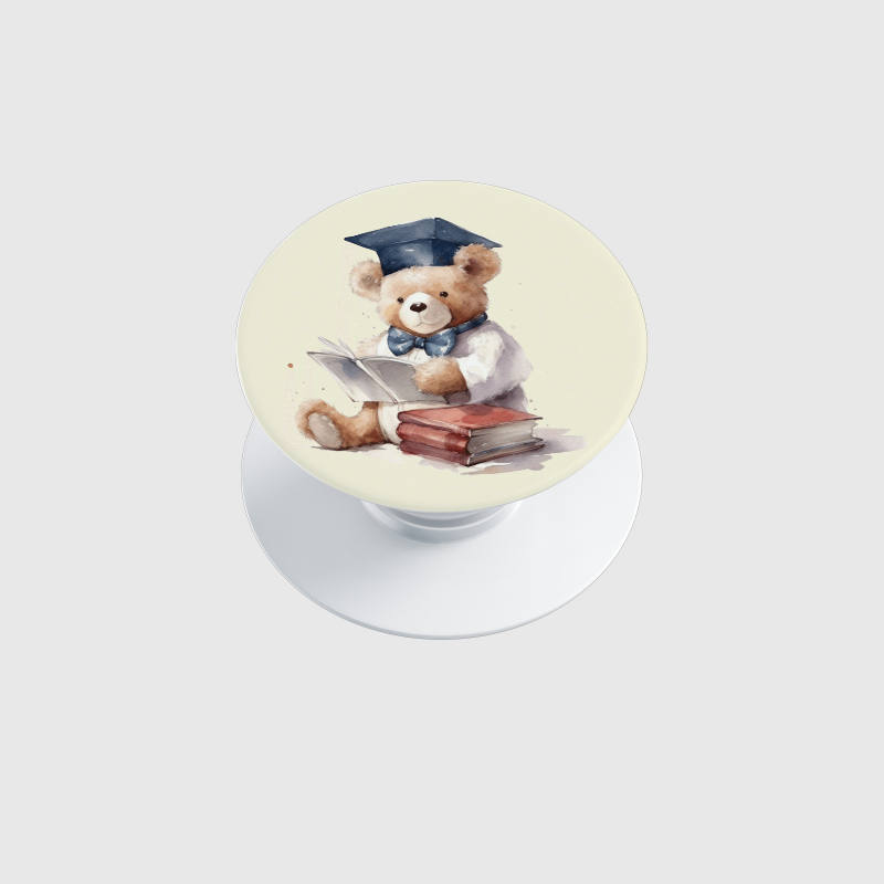 Watercolor Graduation Teddy Bear Phone Grip for Graduate Gifts