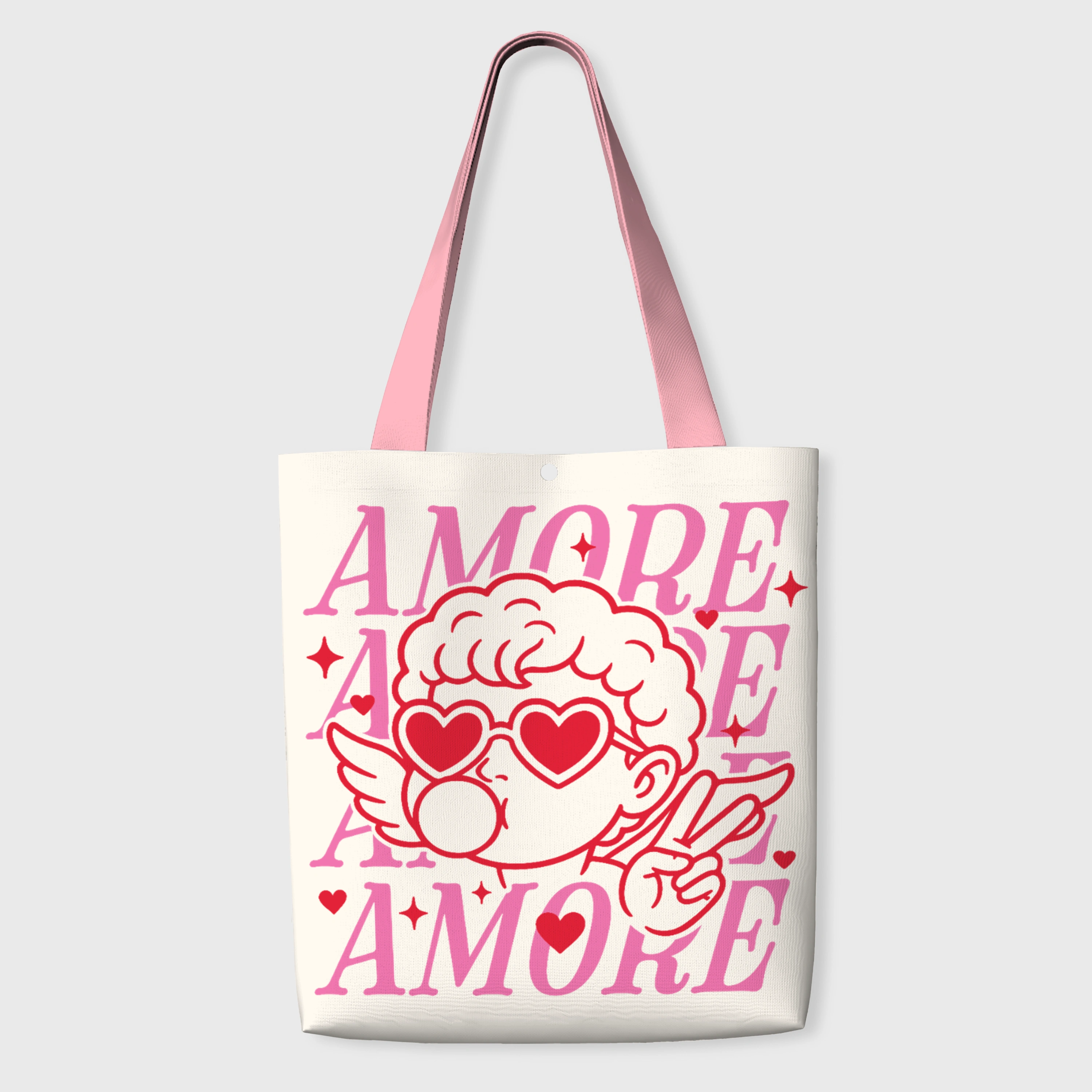 Amore Cupid Canvas Tote Bag - Valentine's Gift & Everyday Tote