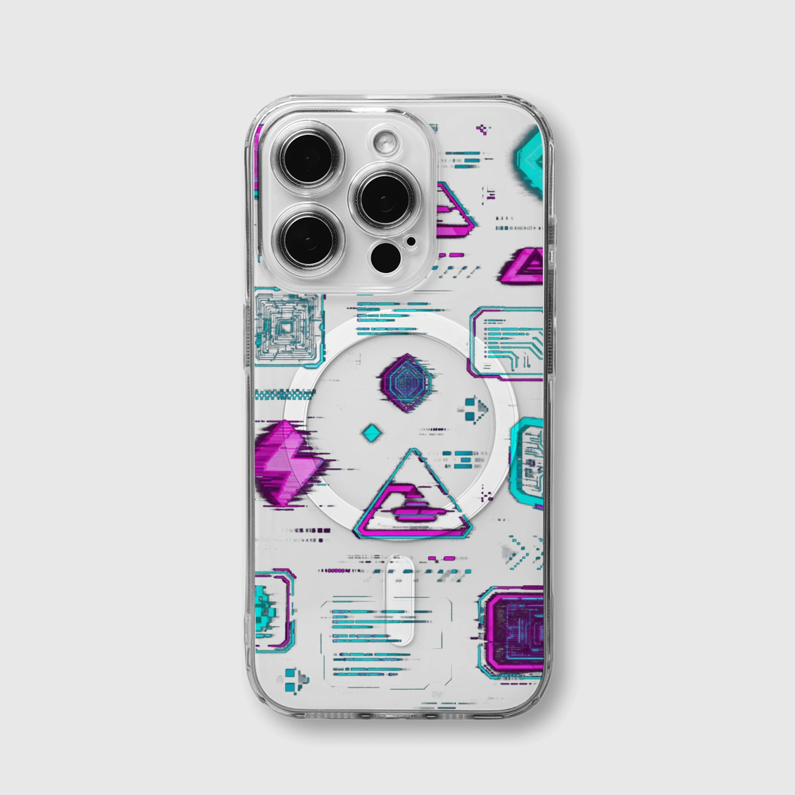 Cyberpunk Glitch MagSafe iPhone Case for Tech Fans Birthday Gift
