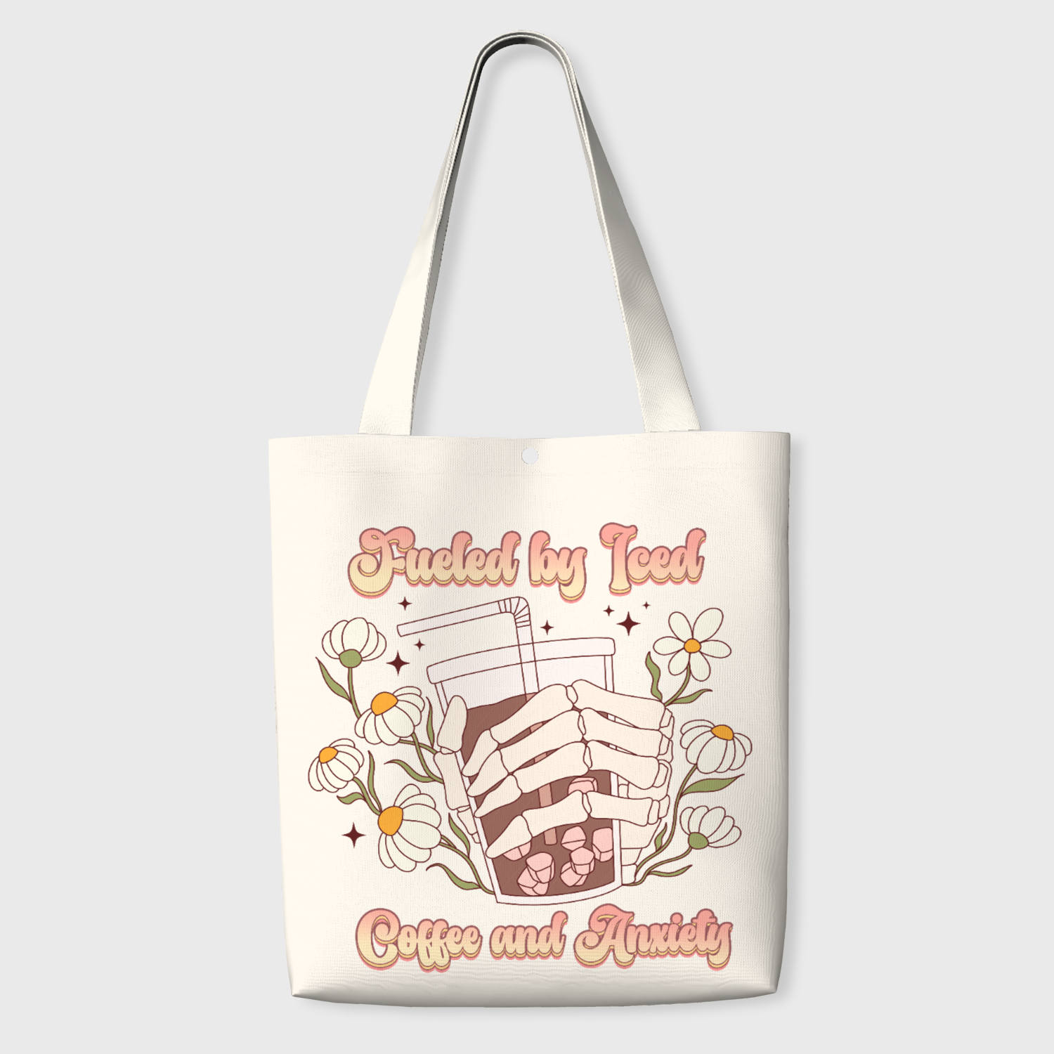 Funny Iced Coffee Tote Bag for Coffee Lovers Daily Use