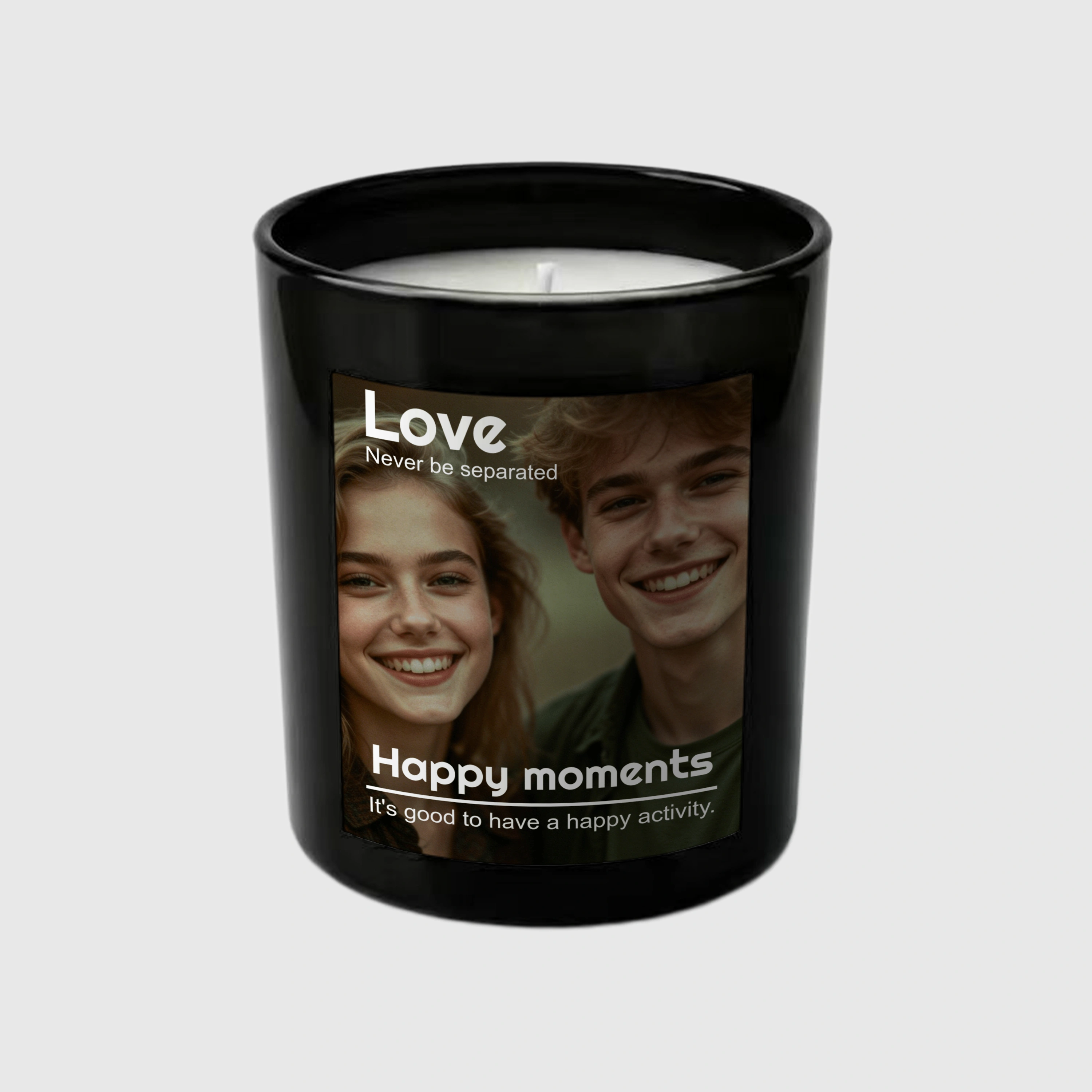 Custom Couple Photo 2-Piece Candle Set for Lovers Anniversary Gift