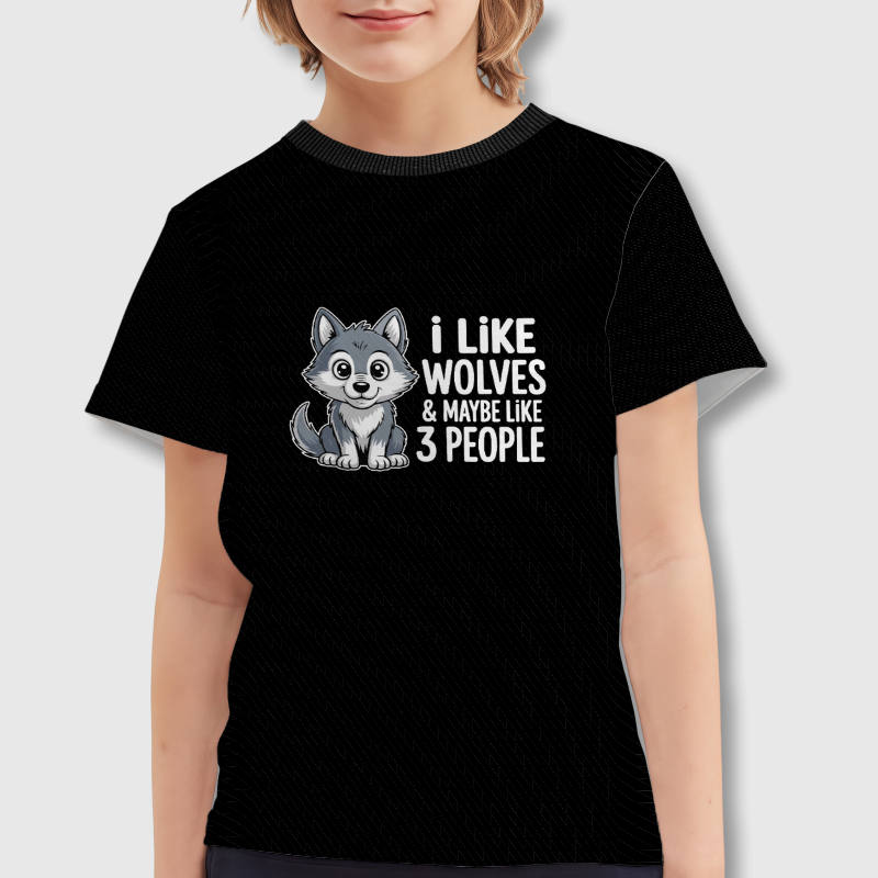 Cute Wolf Quote Kids T-Shirt for Wolf Lovers Gift