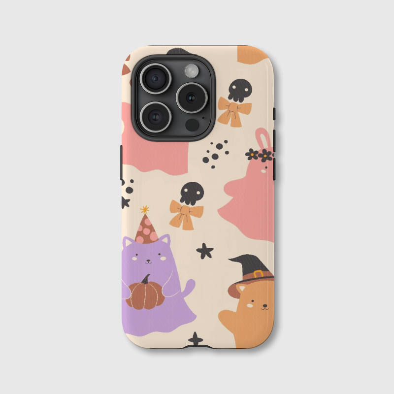 Cute Halloween Ghost Animal Magnetic Phone Case for iPhone Fun Gift for Teens Women
