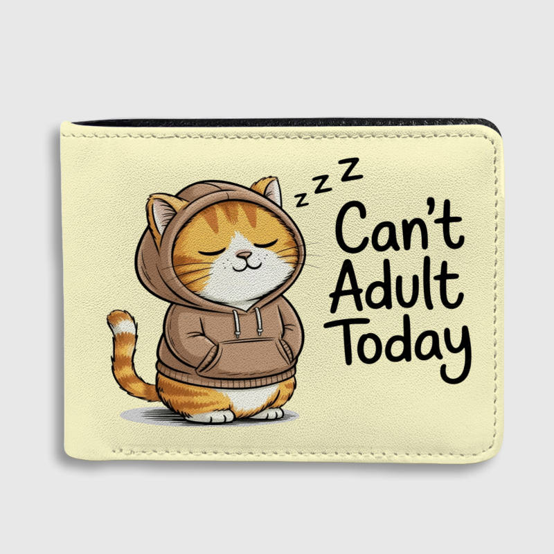 Funny Can't Adult Today Cat Wallet for Pet Lovers Gift