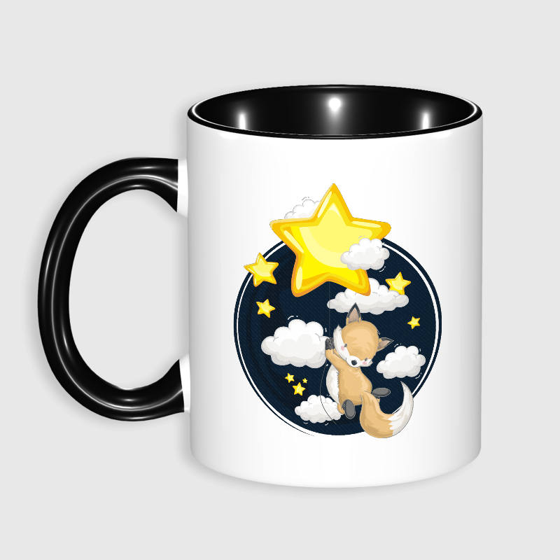 Cute Fox Star 11oz Ceramic Mug for Pet Lovers Birthday Gift
