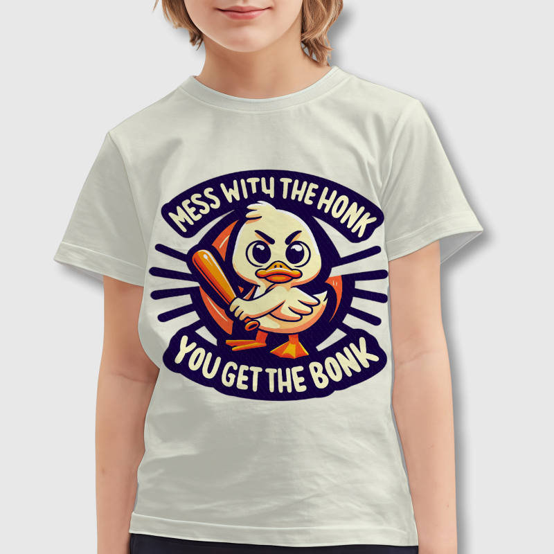 Funny 'Honk Bonk' Duck Kids T-Shirt for Daily Wear Gift