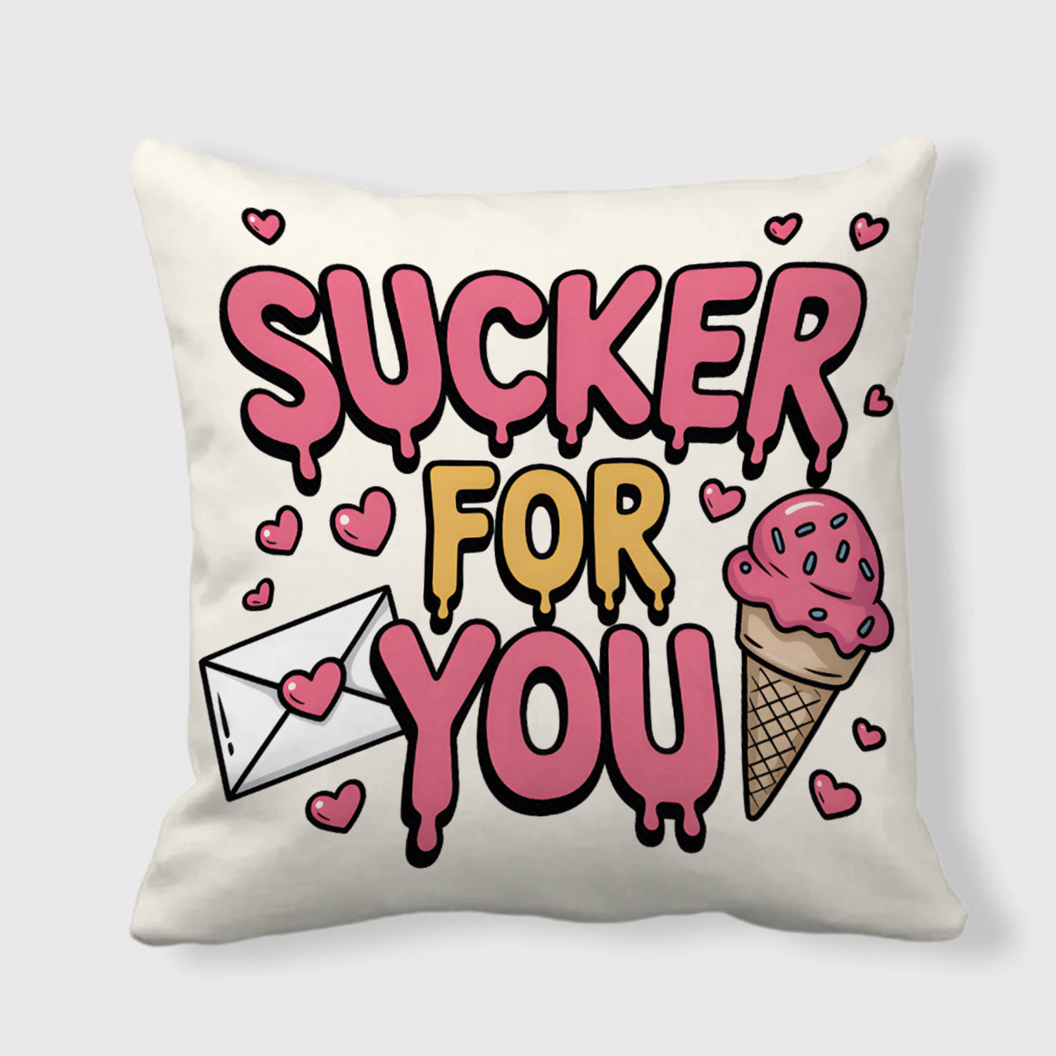 Sucker For You Love Quote Throw Pillow for Valentine's Day Gift
