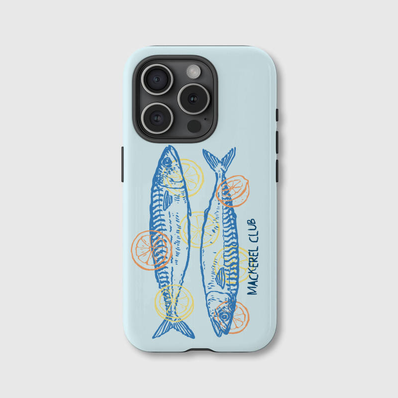 Mackerel Lemon Print Phone Case for Seafood Lovers Daily Use