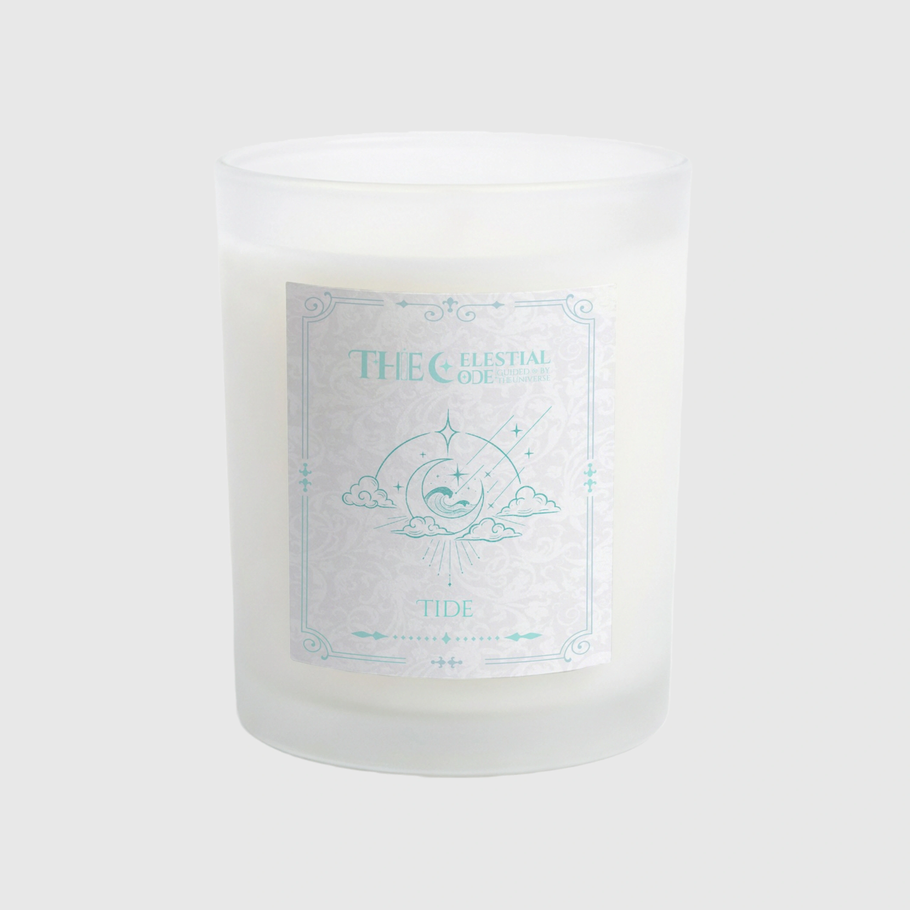 Celestial Tide Frosted Glass Candle for Home Gifting
