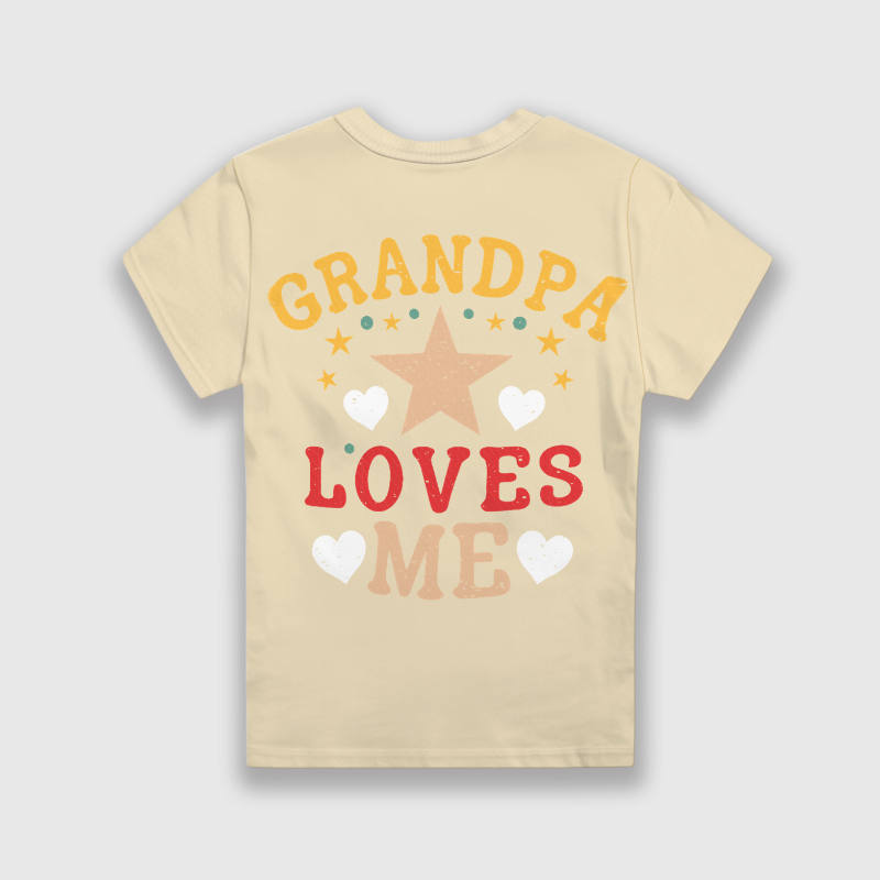 Grandpa Loves Me Kids Tee for Grandkids Grandparent's Day Gift