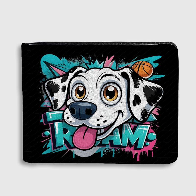 Graffiti Dalmatian Wallet for Dog Lovers Daily Use