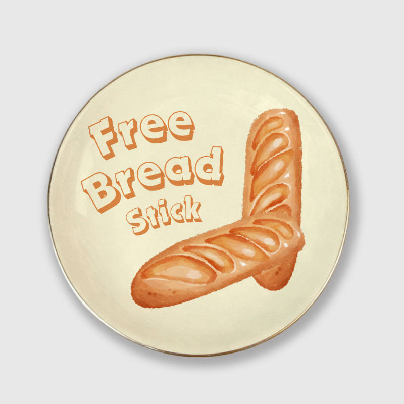 Funny Bread Stick Pun Ceramic Trinket Dish for Food Lovers