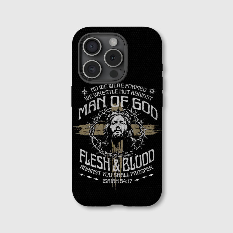 Man of God Isaiah 54:17 Magnetic Phone Case for Christian Men Faith Gift Ideas