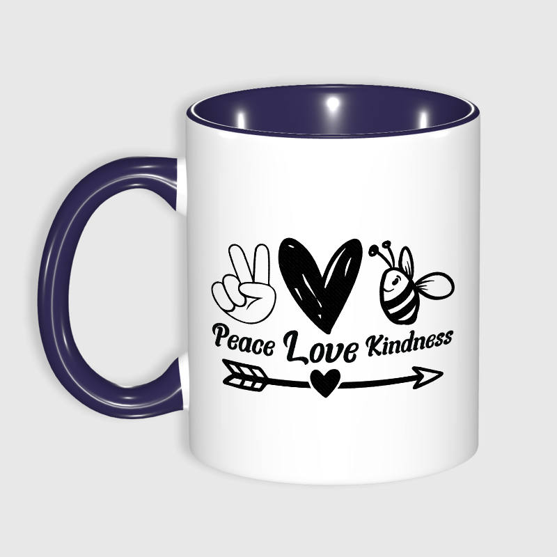 Peace Love Kindness Bee Mug for Friend Daily Use Gift