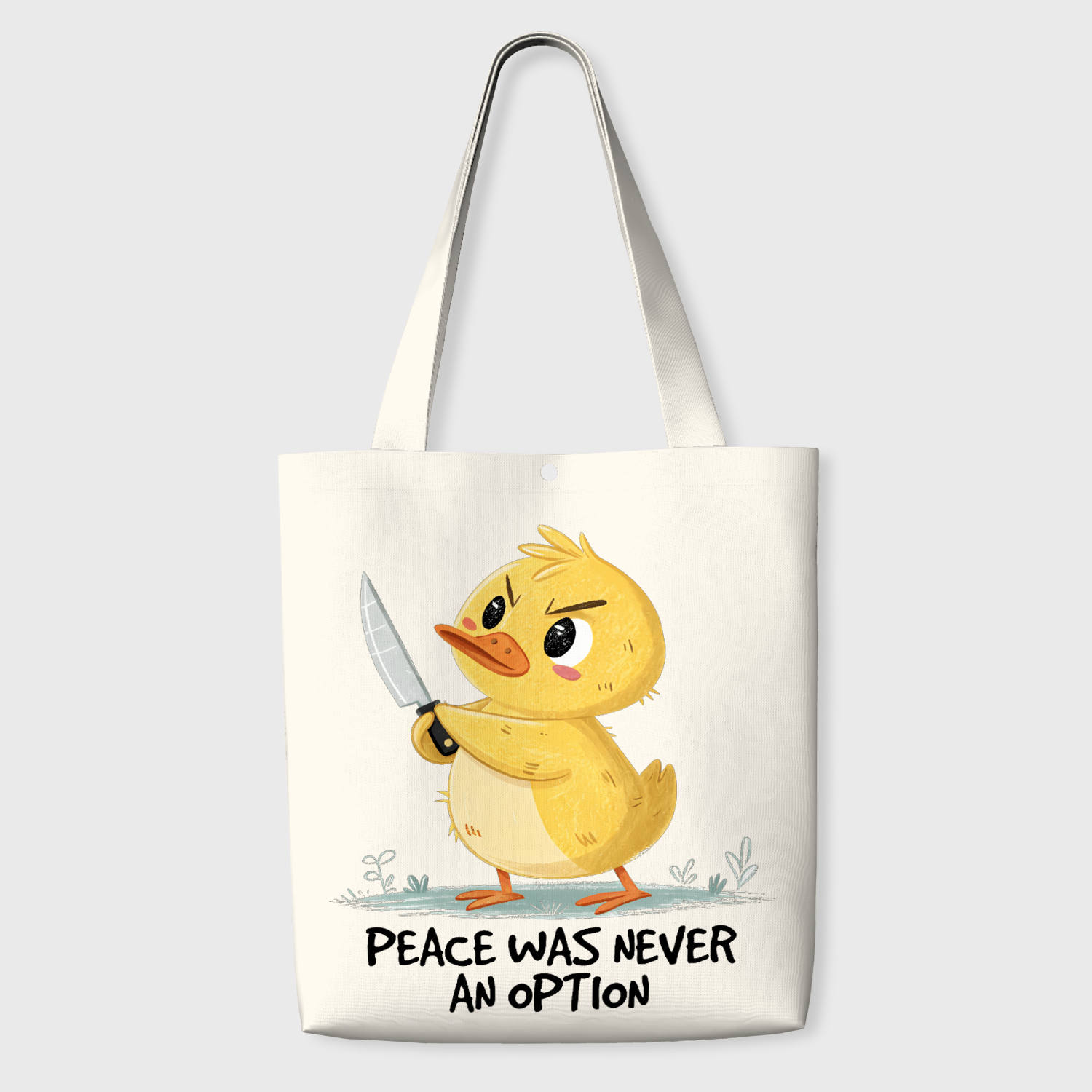 Funny Duck Quote Tote Bag for Meme Lovers Daily Use
