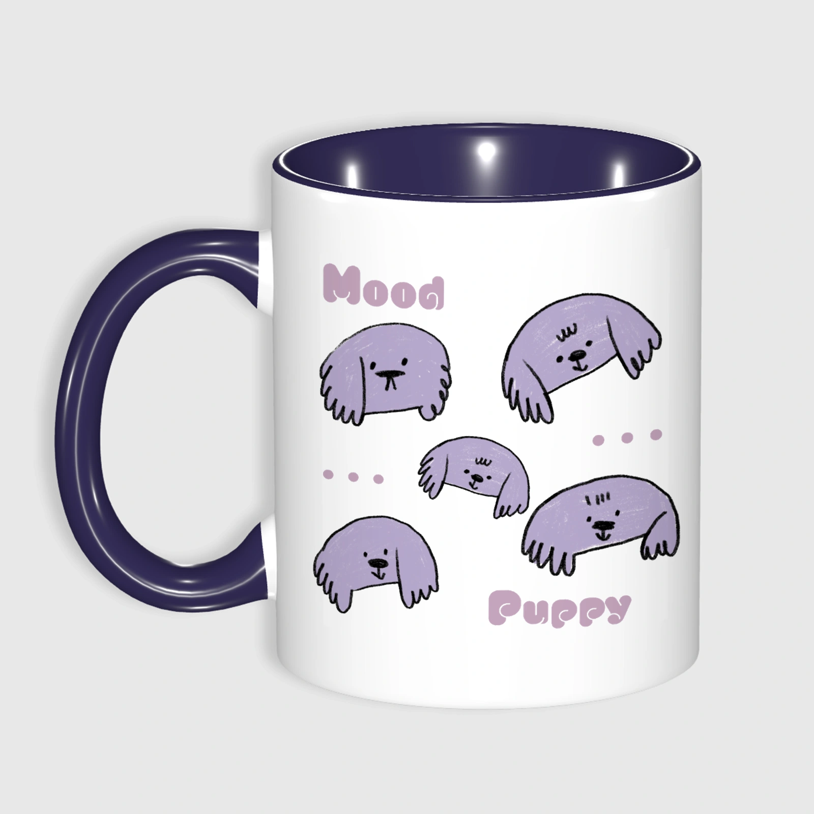 Published product example from Mood Puppy Cute Dog Illustration