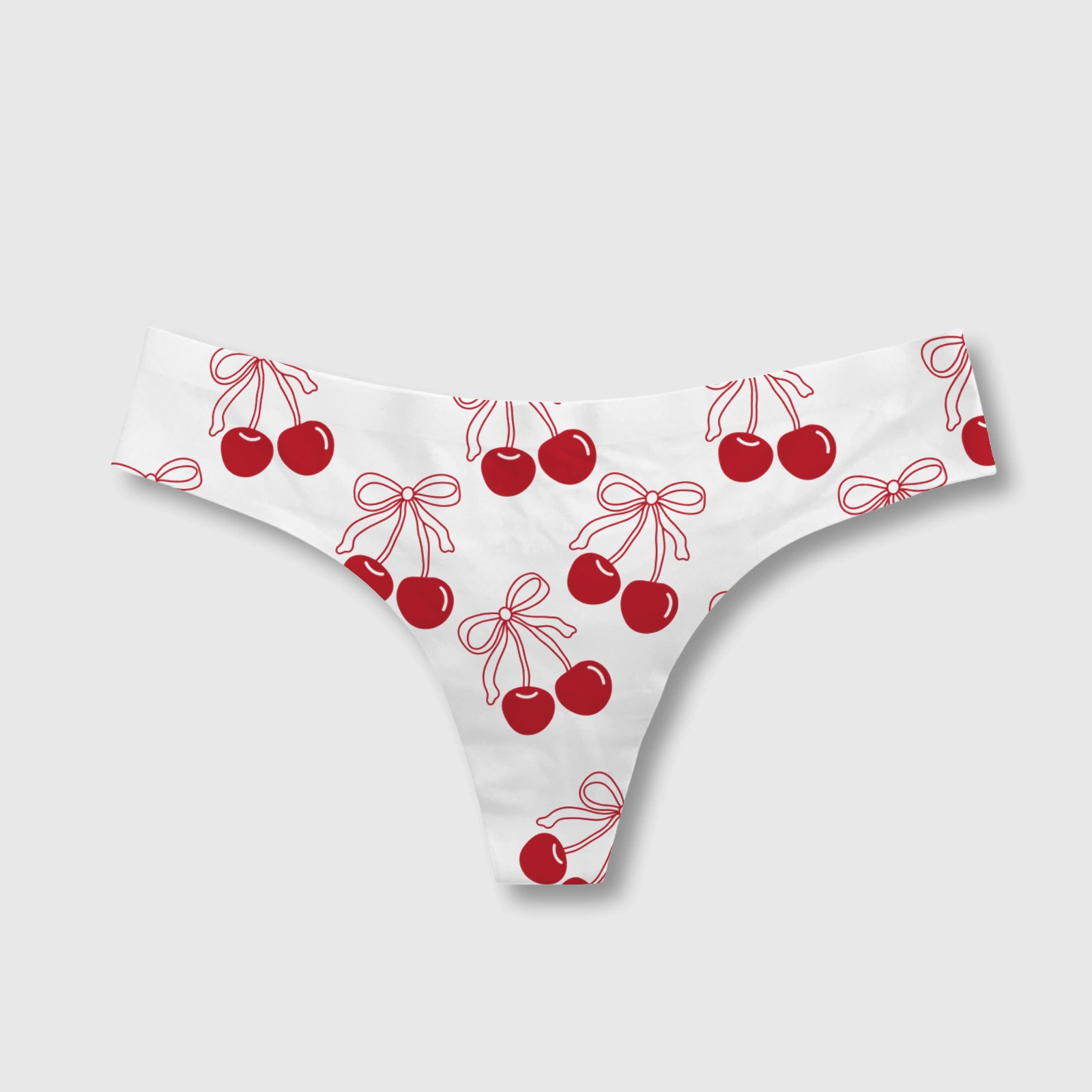 Personalized Cherry Bow Women's Thong
