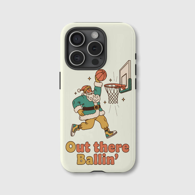 Funny Christmas Basketball Santa Magnetic Phone Case for Sports Fans Holiday Gift