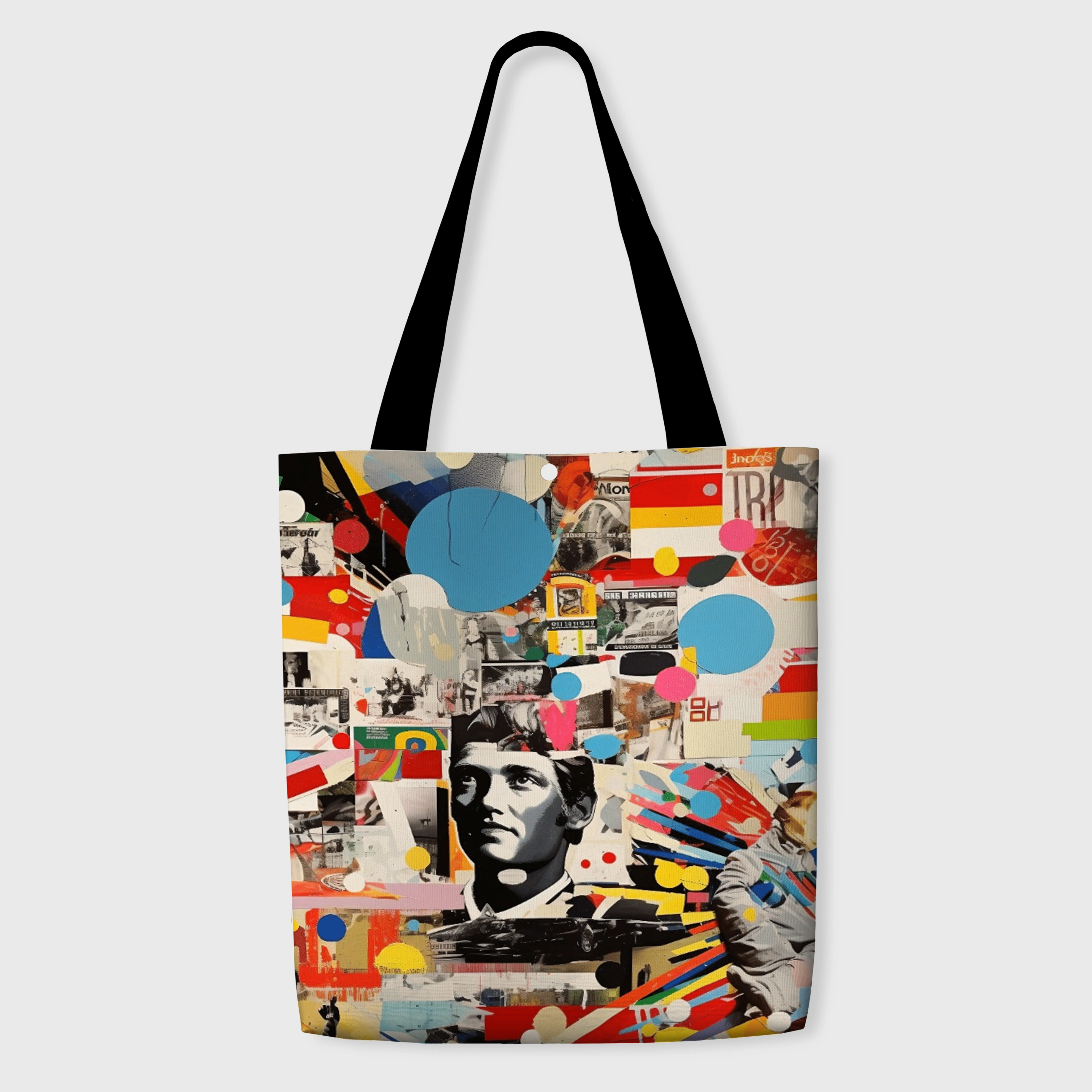 Retro Collage Art Tote Bag for Daily Use & Gifting