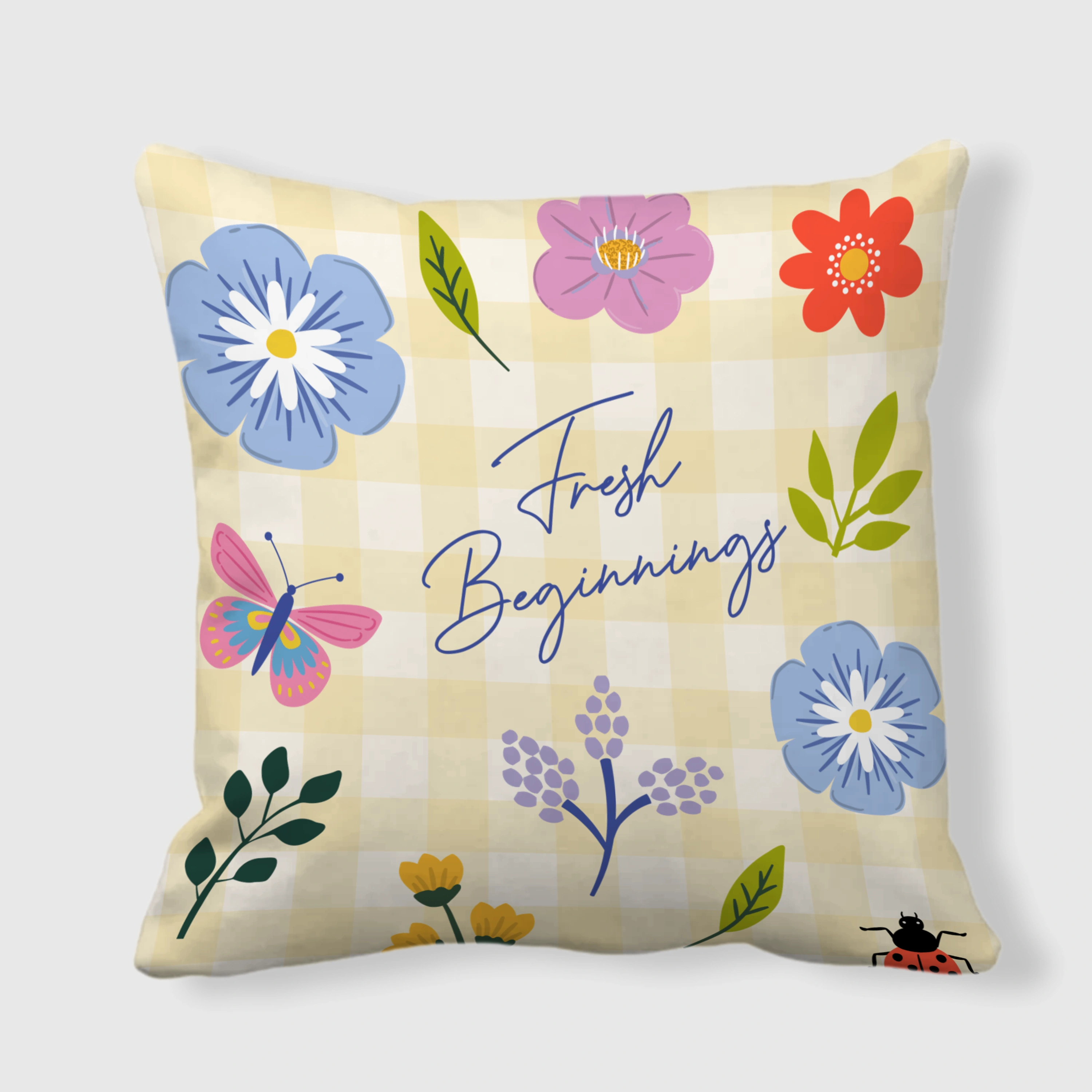 Personalized Fresh Beginnings Double-Sided Satin Pillow