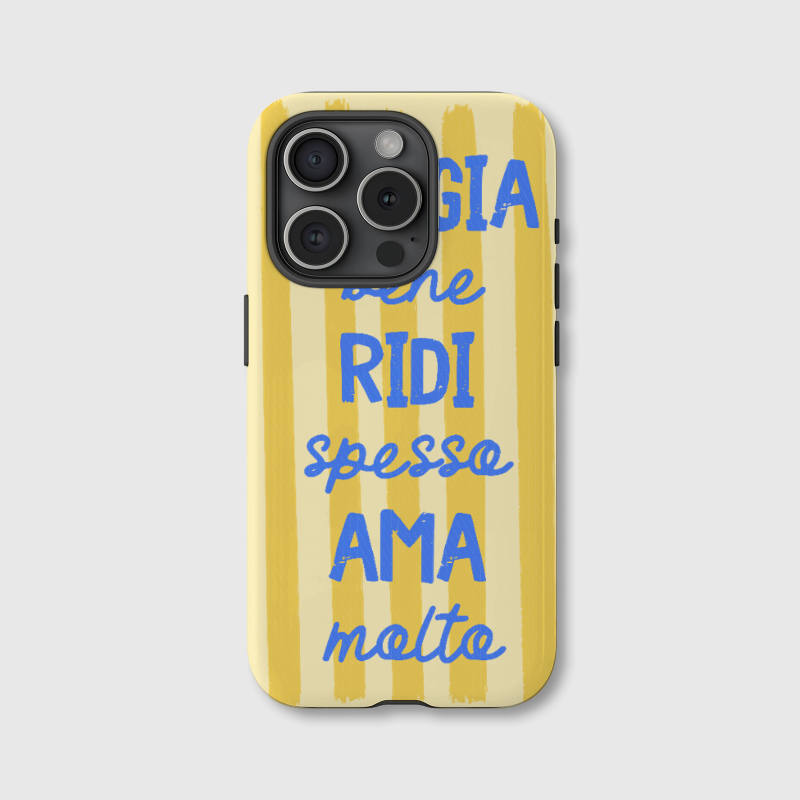 Positive Quote Yellow Striped Phone Case for Friend Birthday Gift