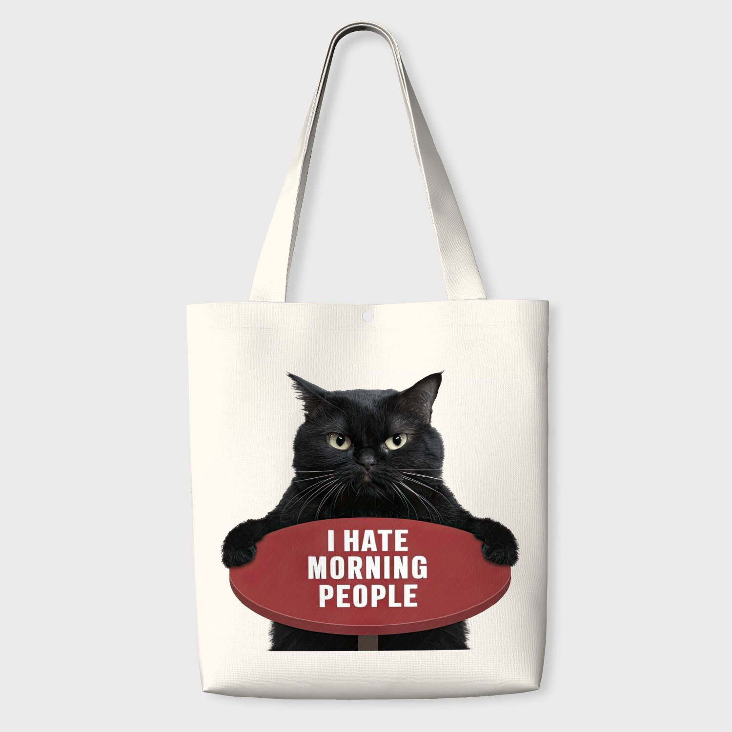 Funny Grumpy Cat Tote Bag for Cat Lovers Daily Use & Gift
