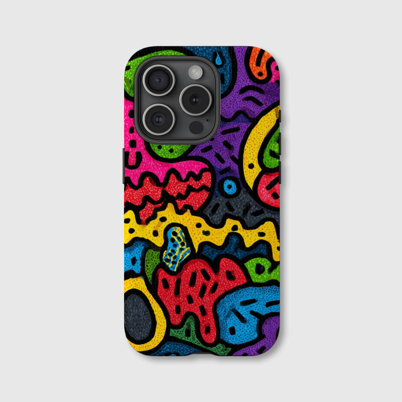 Colorful Abstract Doodle Magnetic Phone Case for Gift Givers Birthday Holiday Daily Use