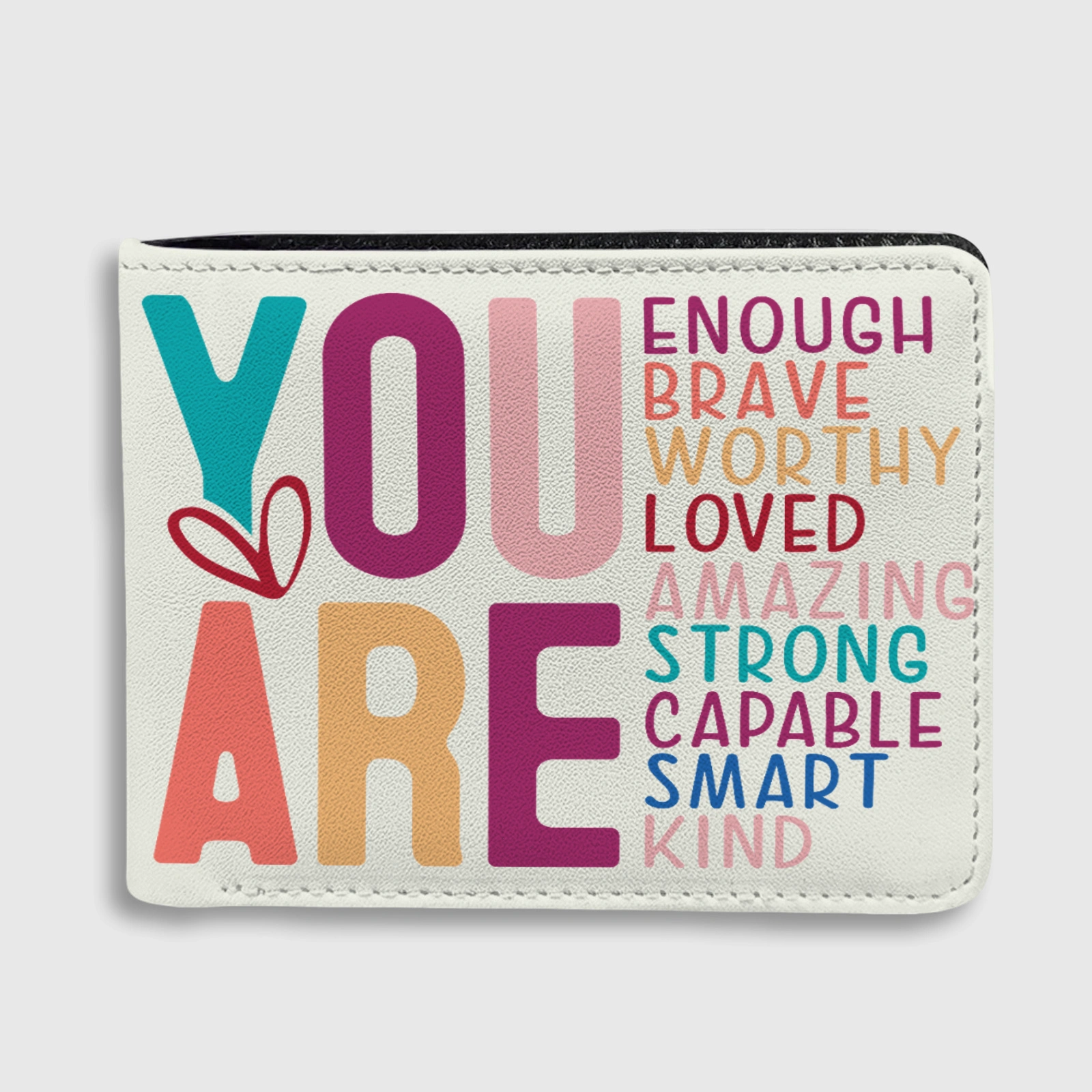You Are Enough Quote Bifold Wallet for Self-Love Gifts