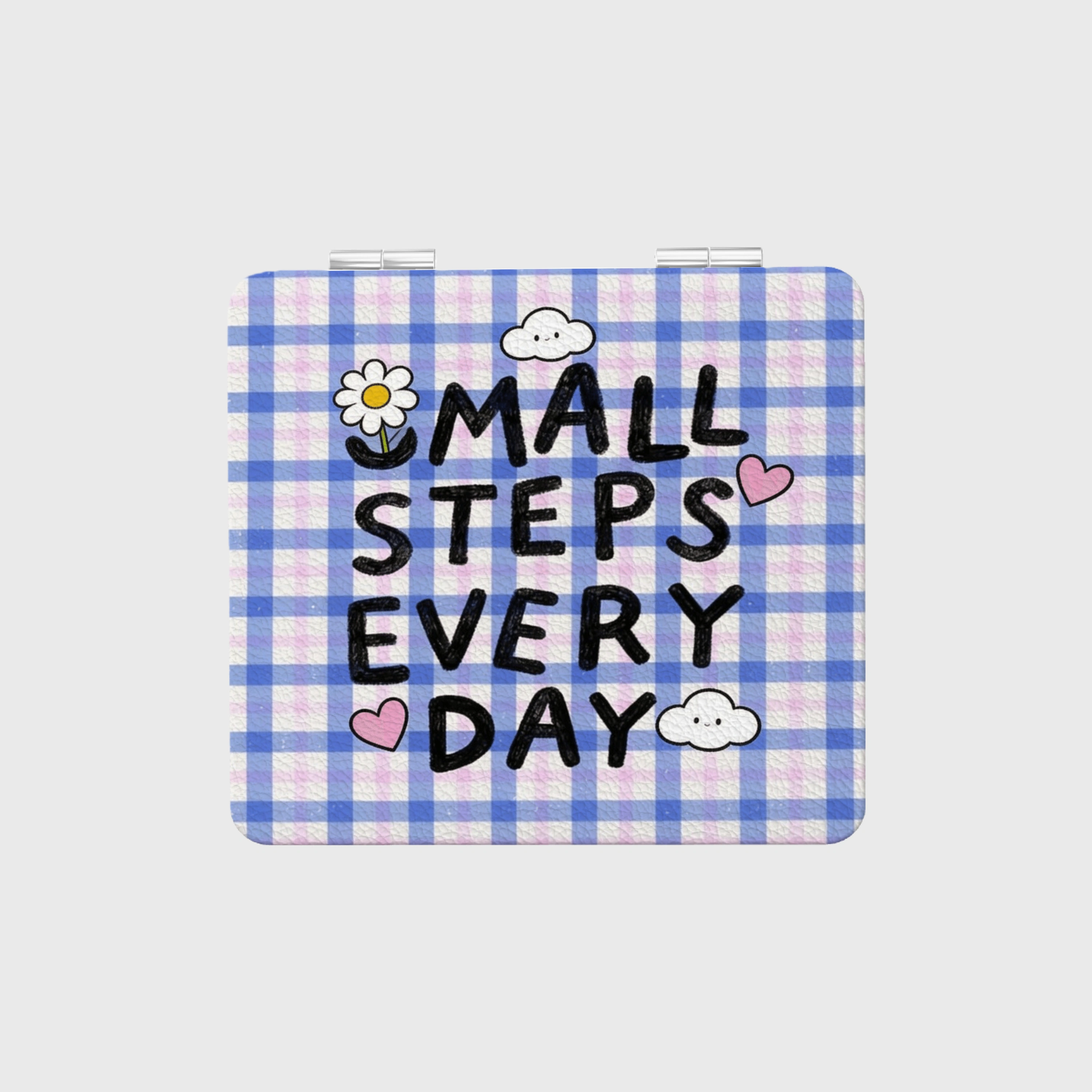 'Small Steps Every Day' Square Pocket Makeup Mirror - Gift for Self-Care & Loved Ones
