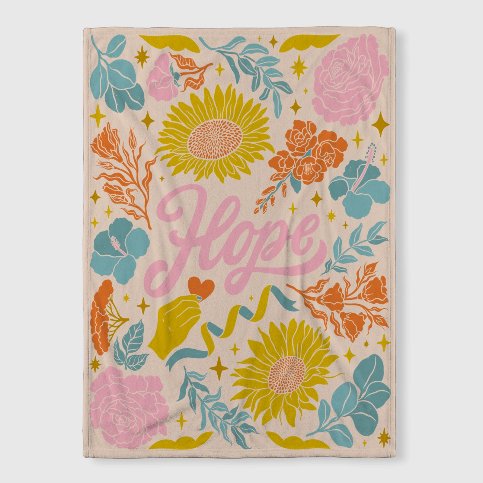 Personalized 'Hope' Floral Woven Blanket