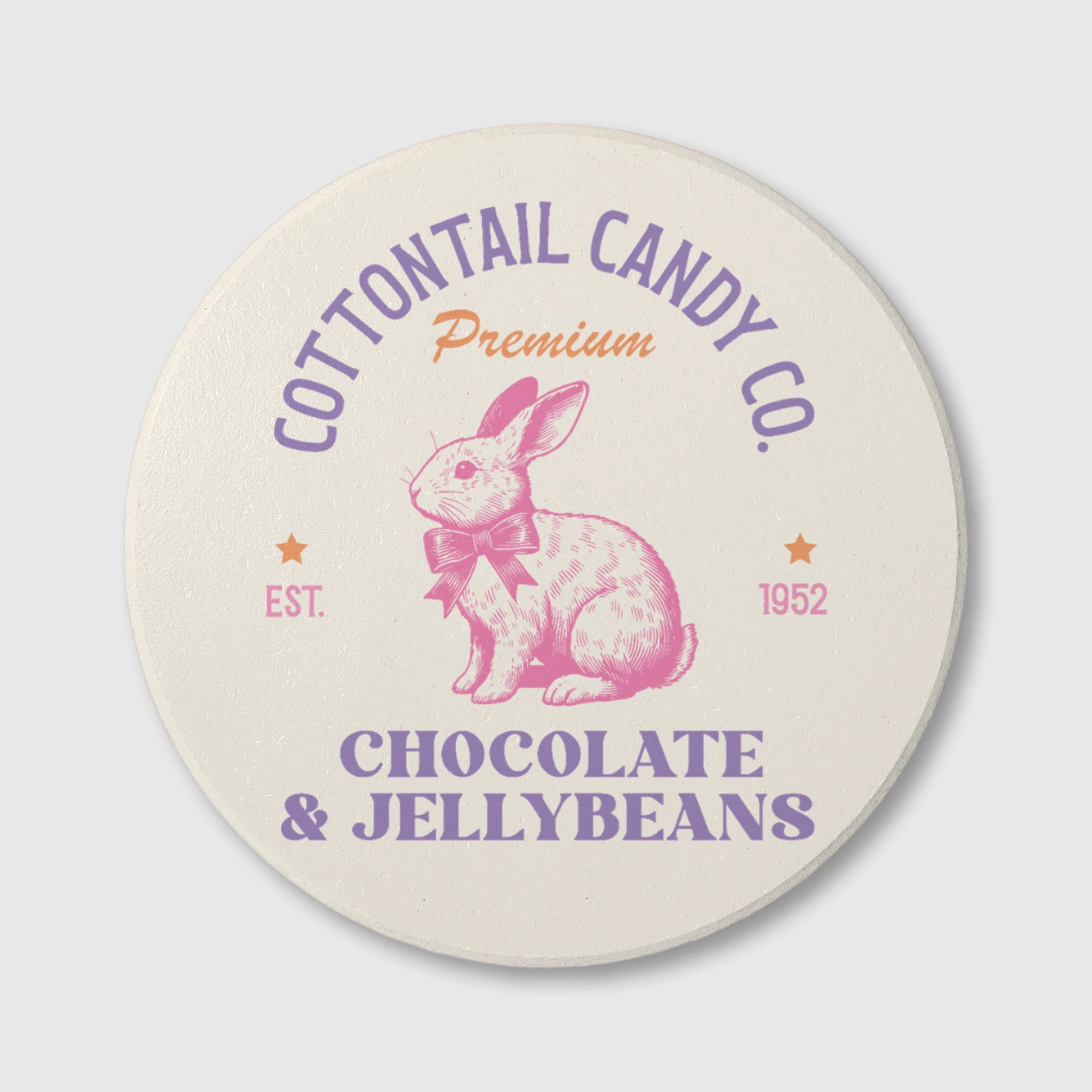 Cottontail Bunny Ceramic Coaster for Easter Gifts