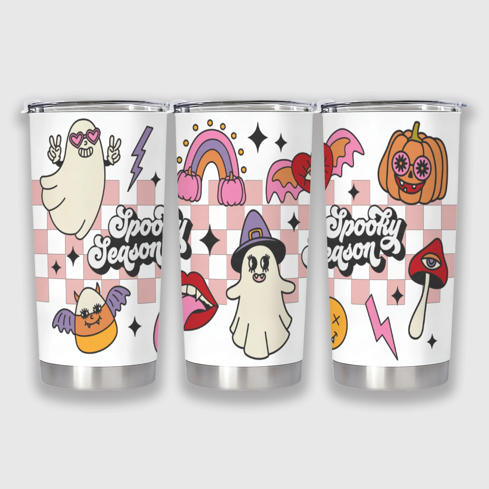 Retro Cute Spooky Season Halloween Stainless Steel Tumbler for Gifting & Daily Use