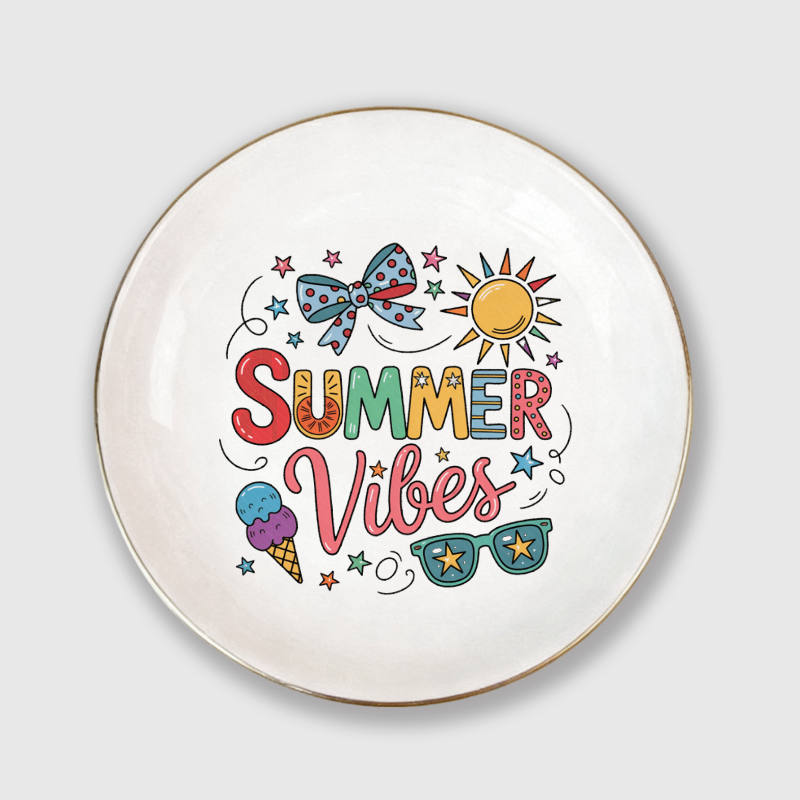 Summer Vibes Ceramic Trinket Tray for Summer Lovers