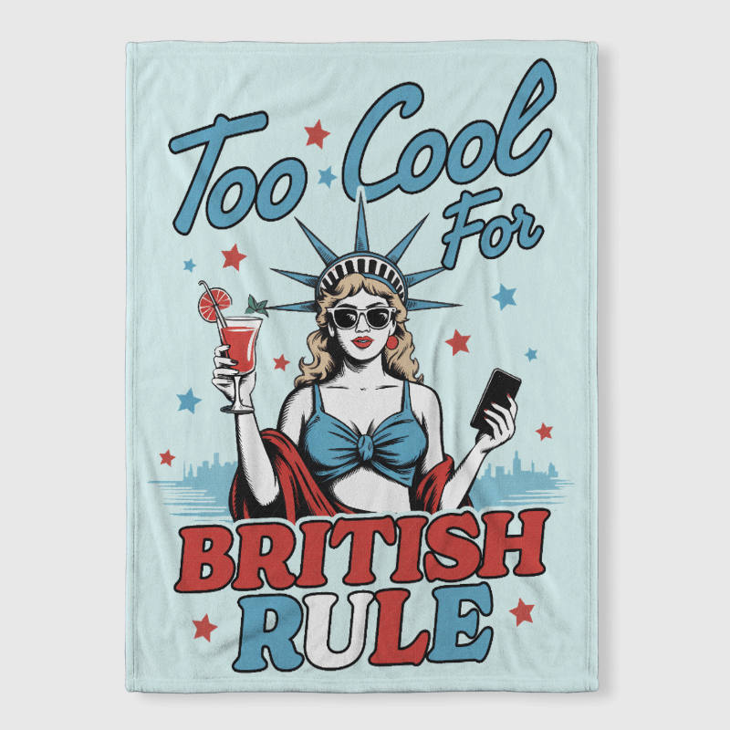 Funny Patriotic Statue of Liberty Fleece Blanket for 4th of July