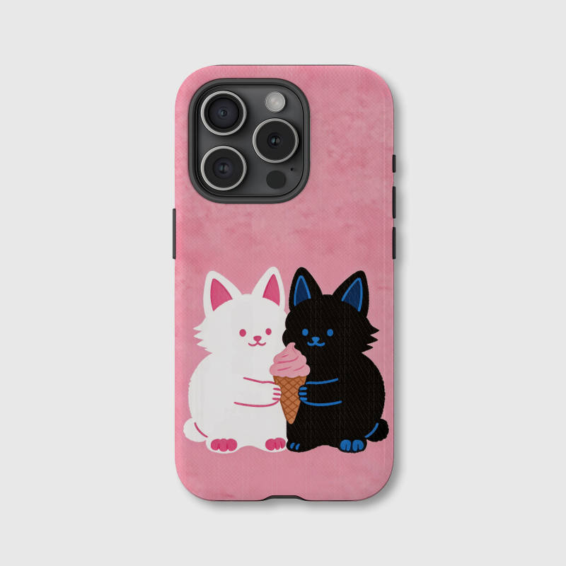 Cute Pink Cat Magnetic Phone Case for Couples, Birthday & Anniversary Gifts