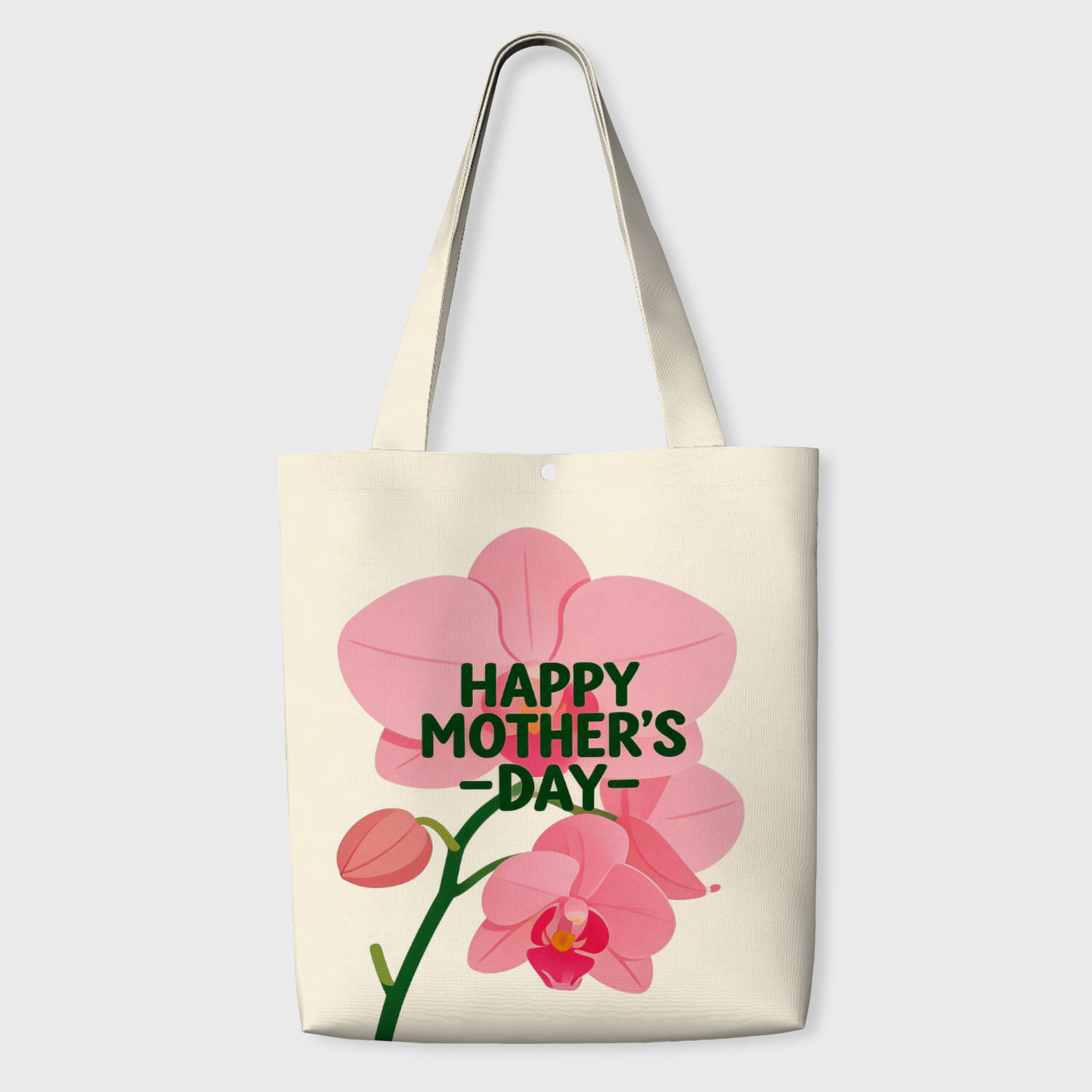 Pink Orchid Happy Mother's Day Tote Bag for Mom Gift