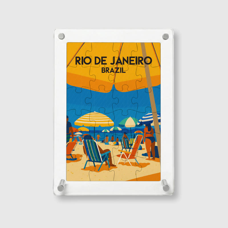 Rio de Janeiro Beach Acrylic Puzzle for Travel Lovers Summer Gift