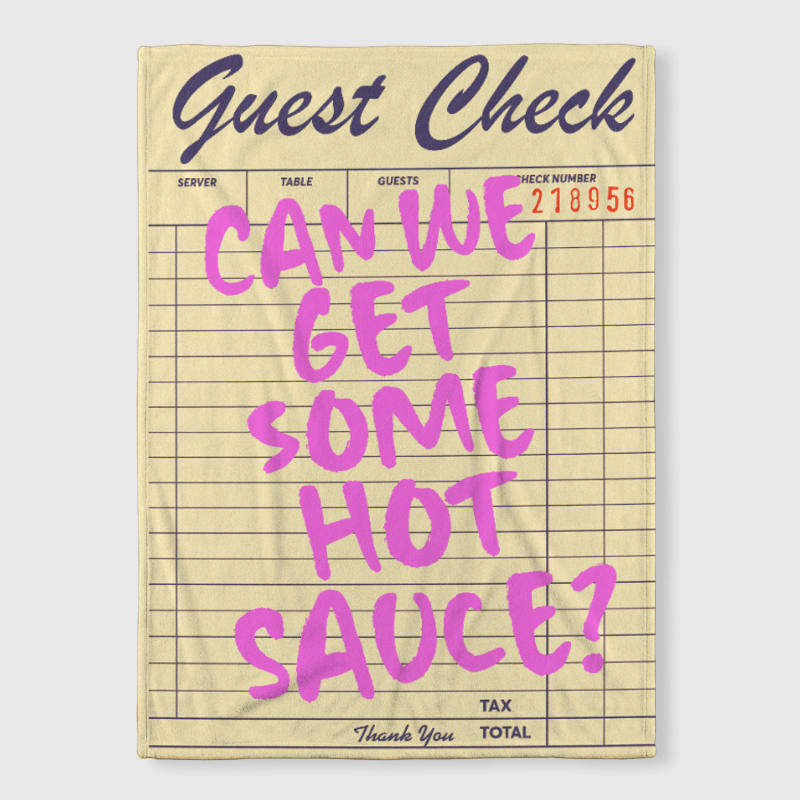 Funny Hot Sauce Quote Fleece Blanket for Foodie Gift