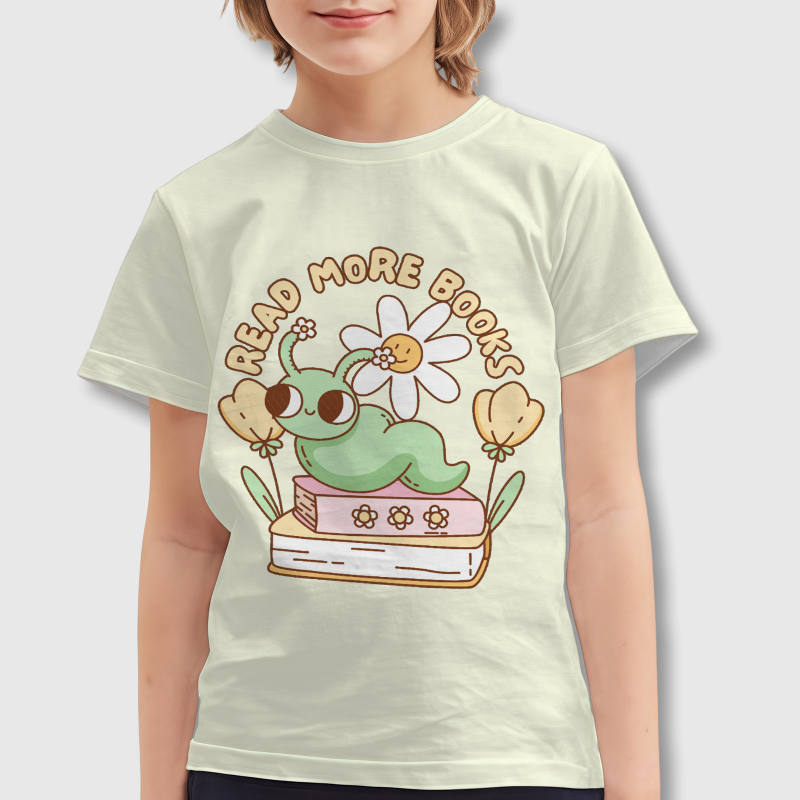Cute Bookworm Kids T-Shirt for Back to School Gift